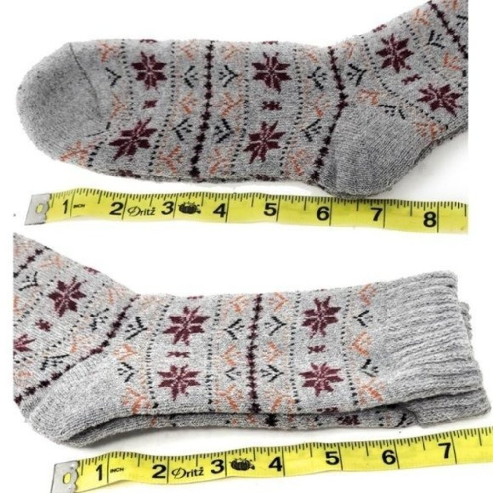 Women Wool Socks 9-11 Lamb Wool Warm Winter Socks Hearts Christmas Print 12-PACK - Picture 5 of 5